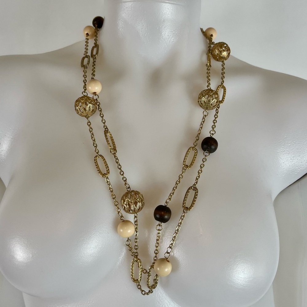 Long Boho Bead Necklace